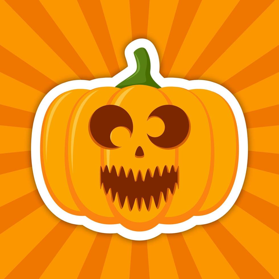 Note sticker with Halloween Pumpkin, vector