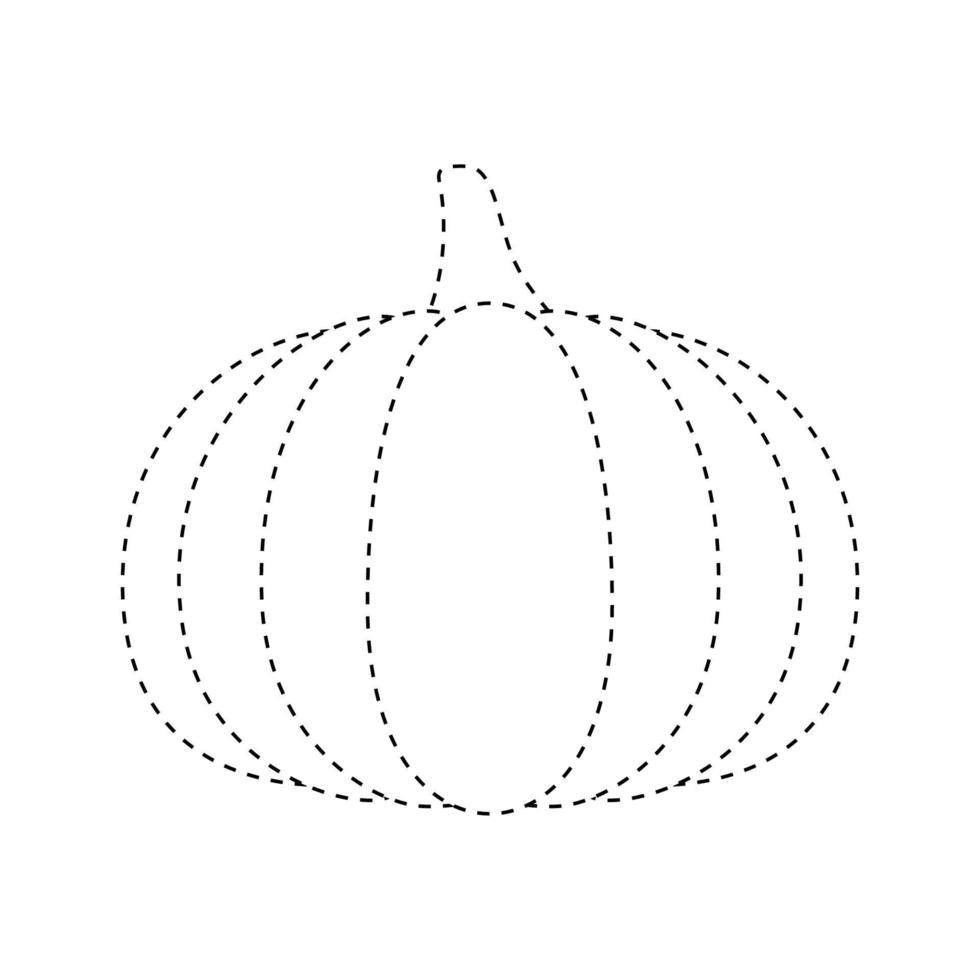 hoja de trabajo de calco de calabaza para niños vector