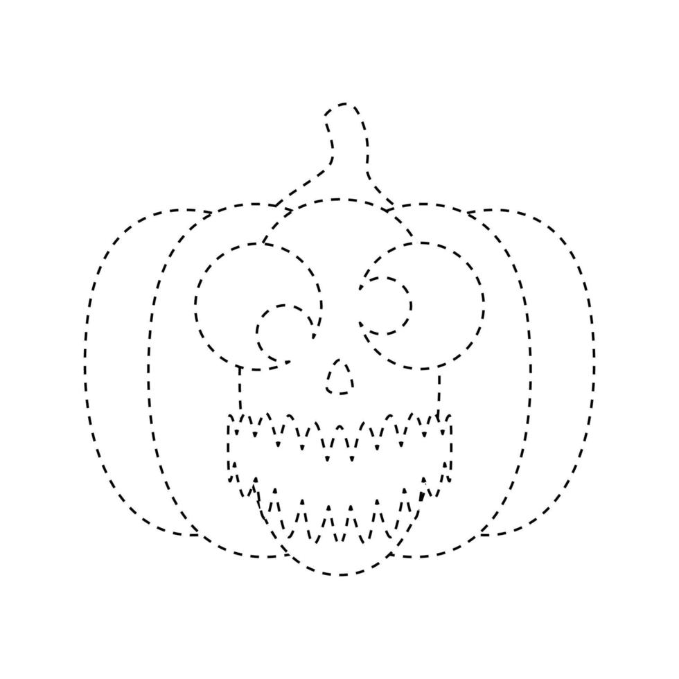 Halloween Pumpkin tracing worksheet for kids 10877708 Vector Art at