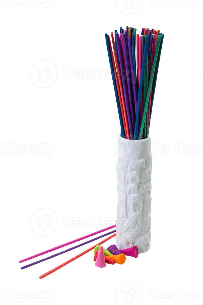Aroma sticks on white background photo