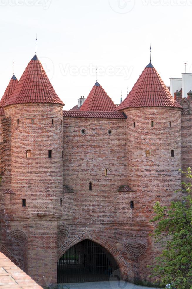 Sights of Poland. Warsaw Old Town with Renaissance Barbican photo