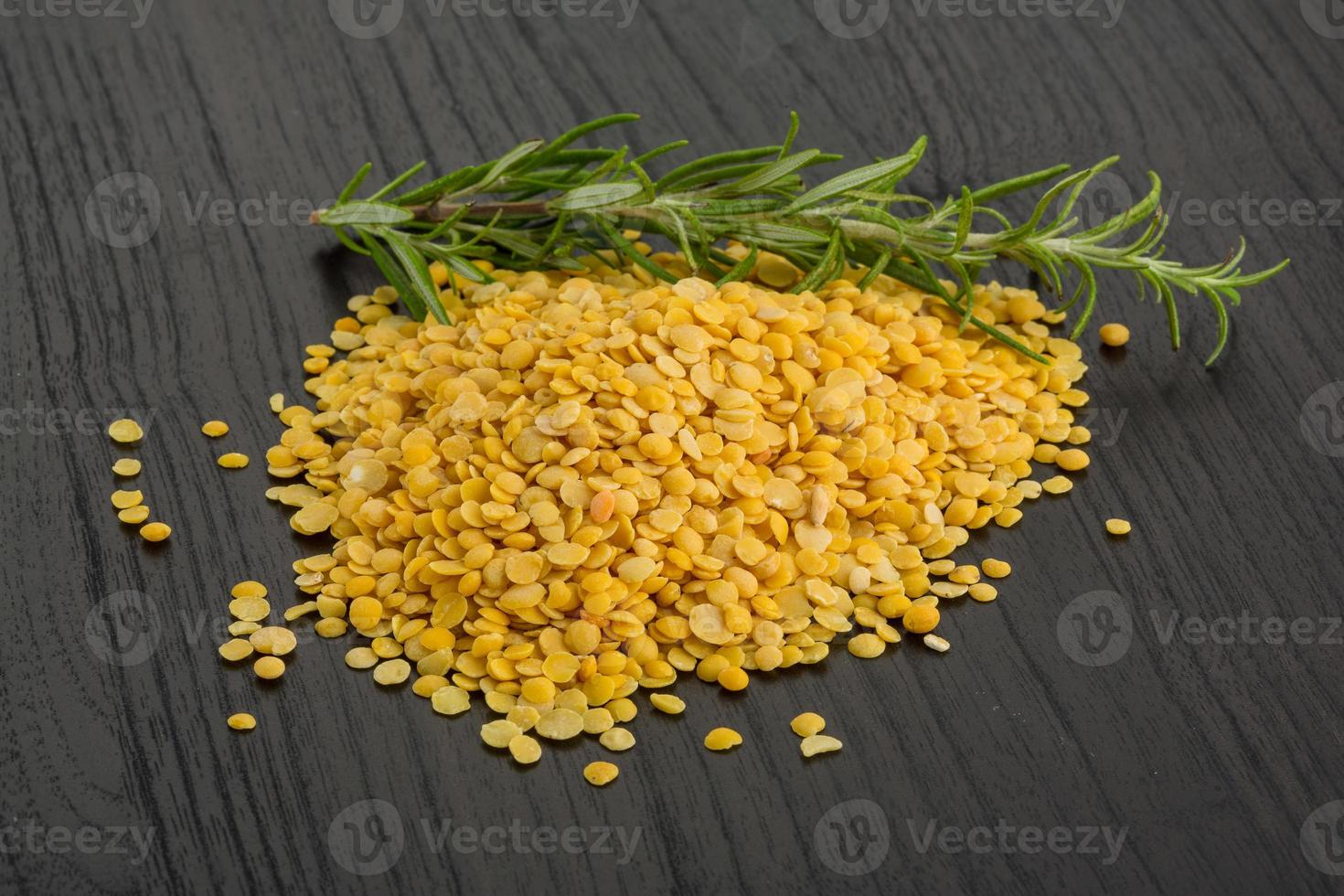 Raw yellow lentils photo