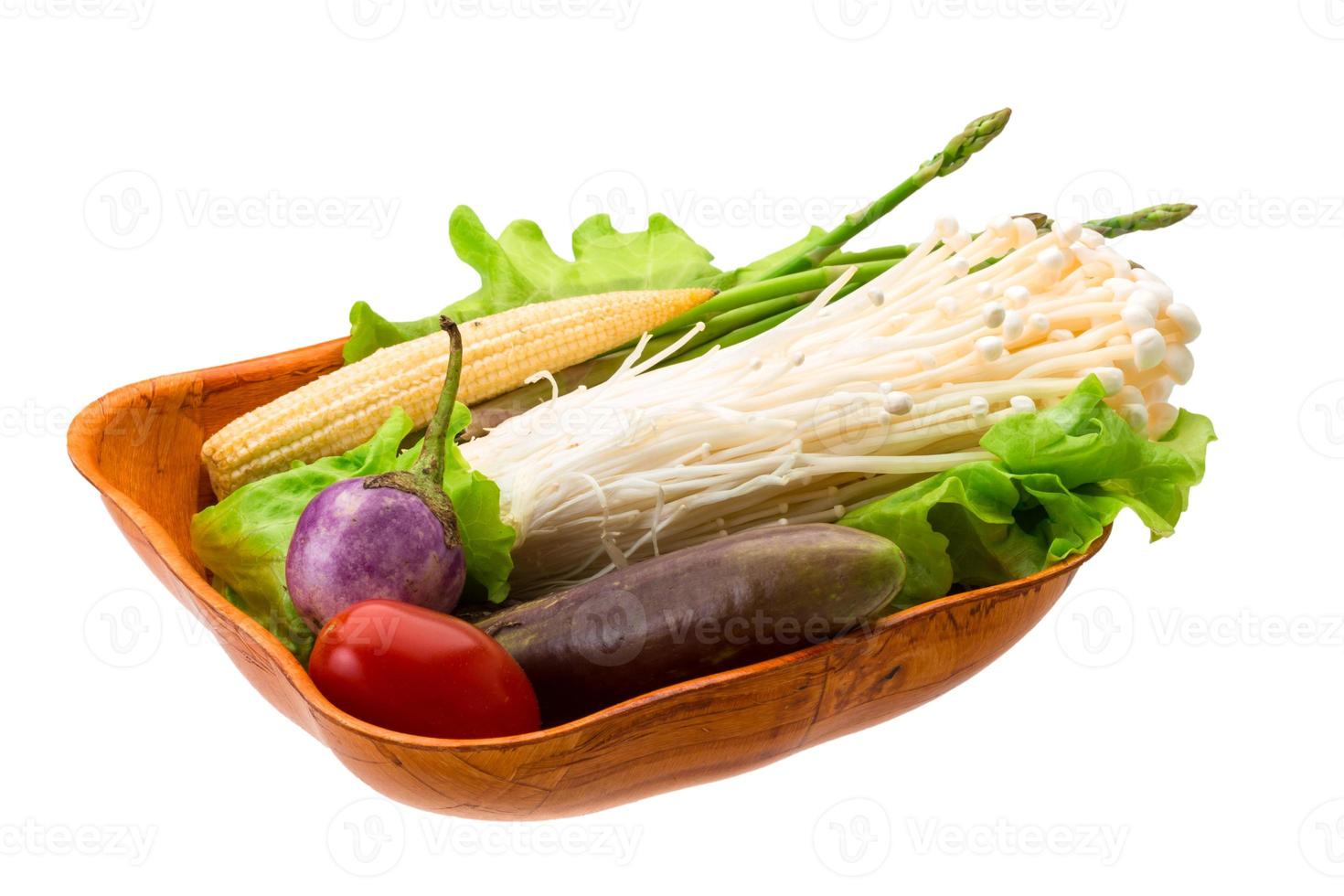 champiñón japonés con verduras foto