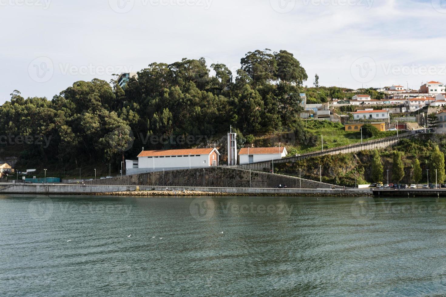 View of Porto city at the riverbank photo