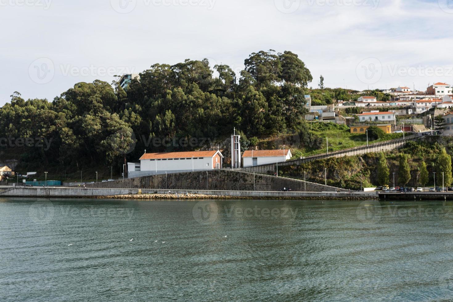 View of Porto city at the riverbank photo