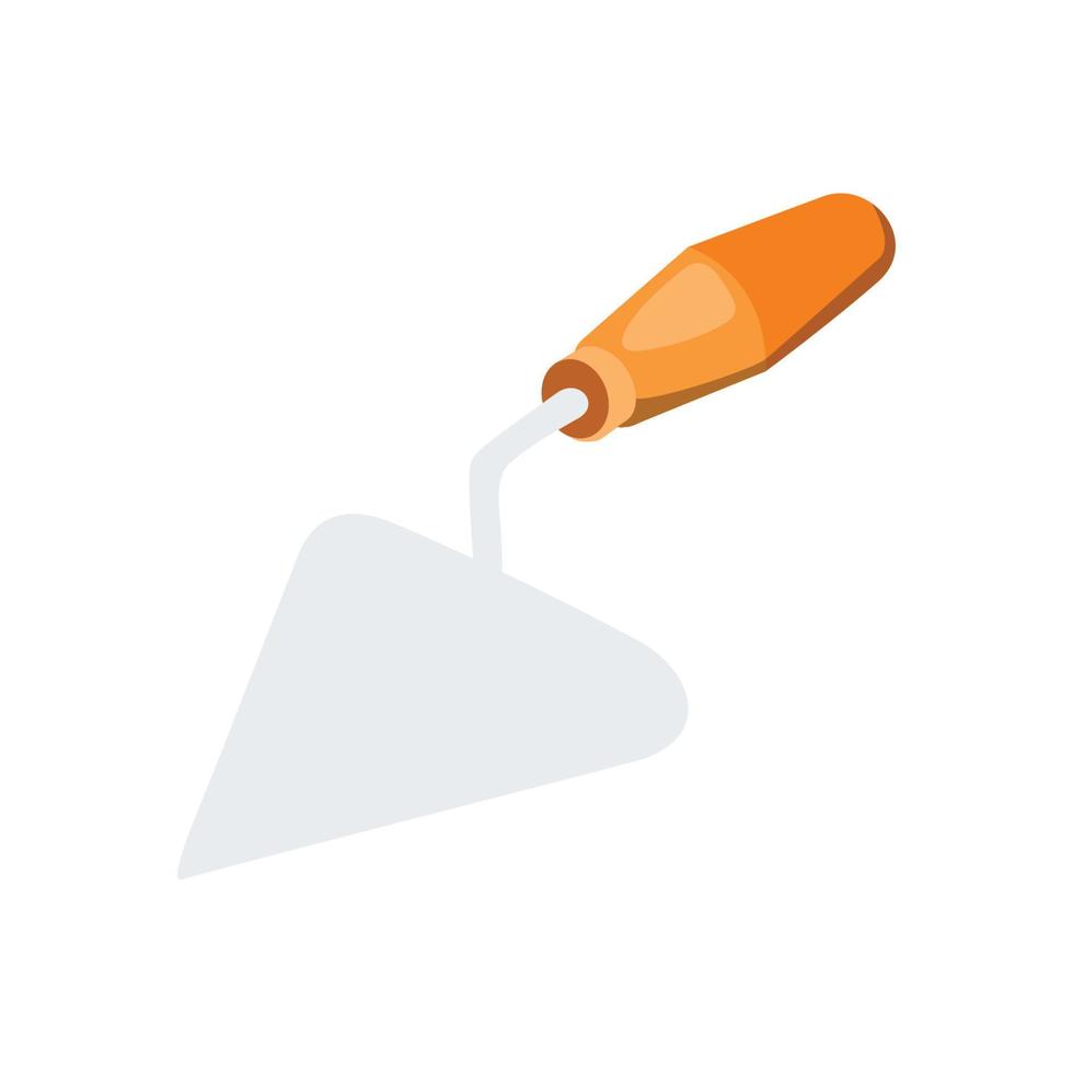 Isometric cement shovel isolation on a white background. Construction tools Vector illustration.