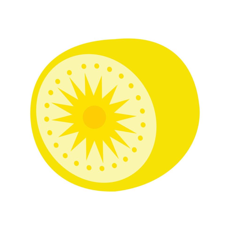 The sliced kiwi fruit comes with a vector illustration.