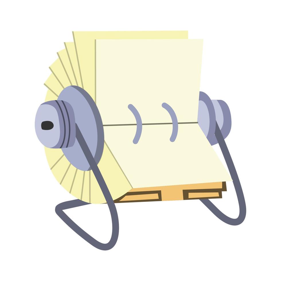 rolodex de almacenamiento, acompañado de ilustraciones de diseño plano vector