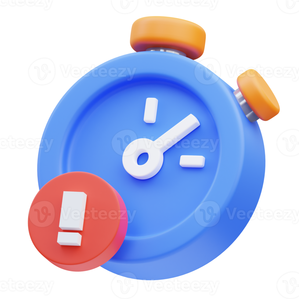 3d rendering of cute icon illustration timeout timer , empty state png