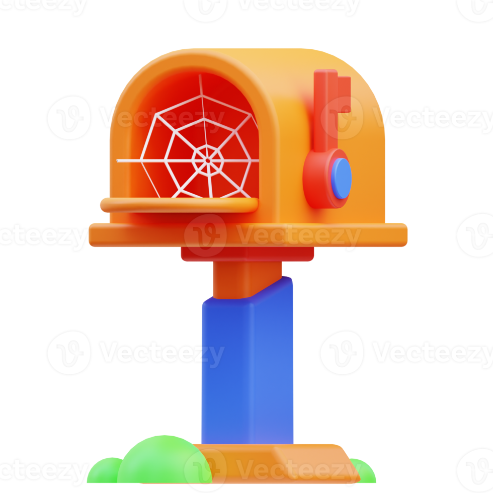 3d tolkning av gammal brevlåda söt ikon illustration, tömma stat png