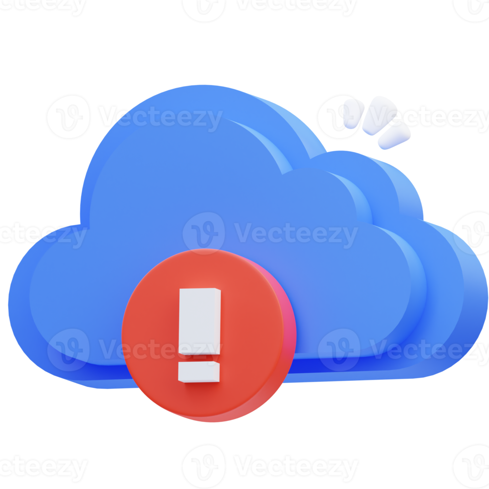 3d renderen van wolk server schattig icoon illustratie is niet verkrijgbaar, leeg staat png