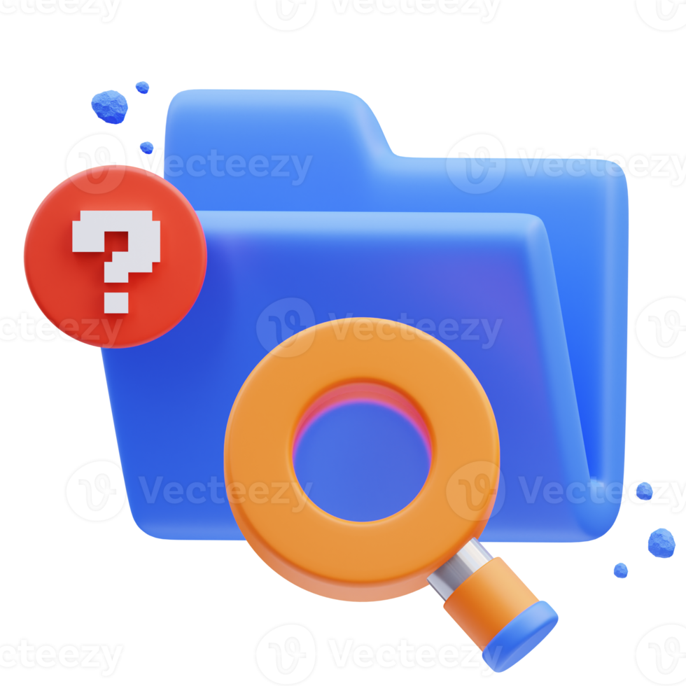 3d rendering of cute icon illustration unavailable folder empty state png