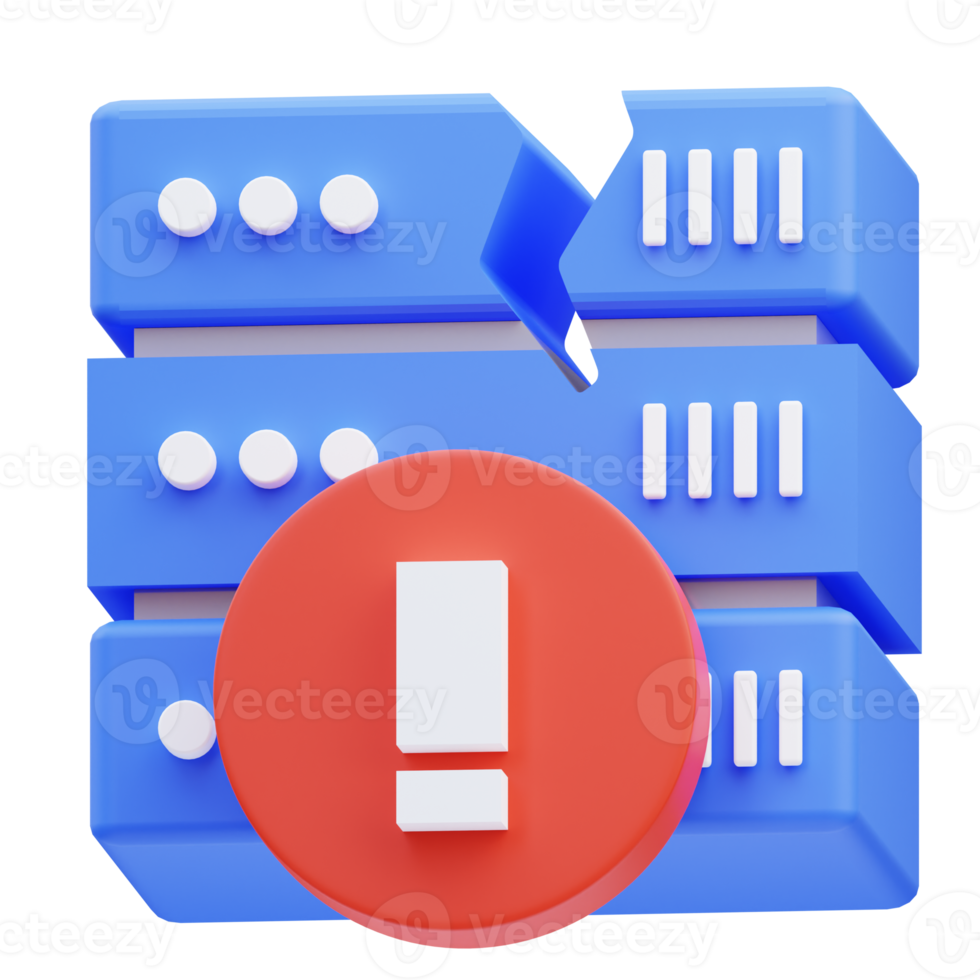 3d rendering of cloud server cute icon illustration is not available, empty state png