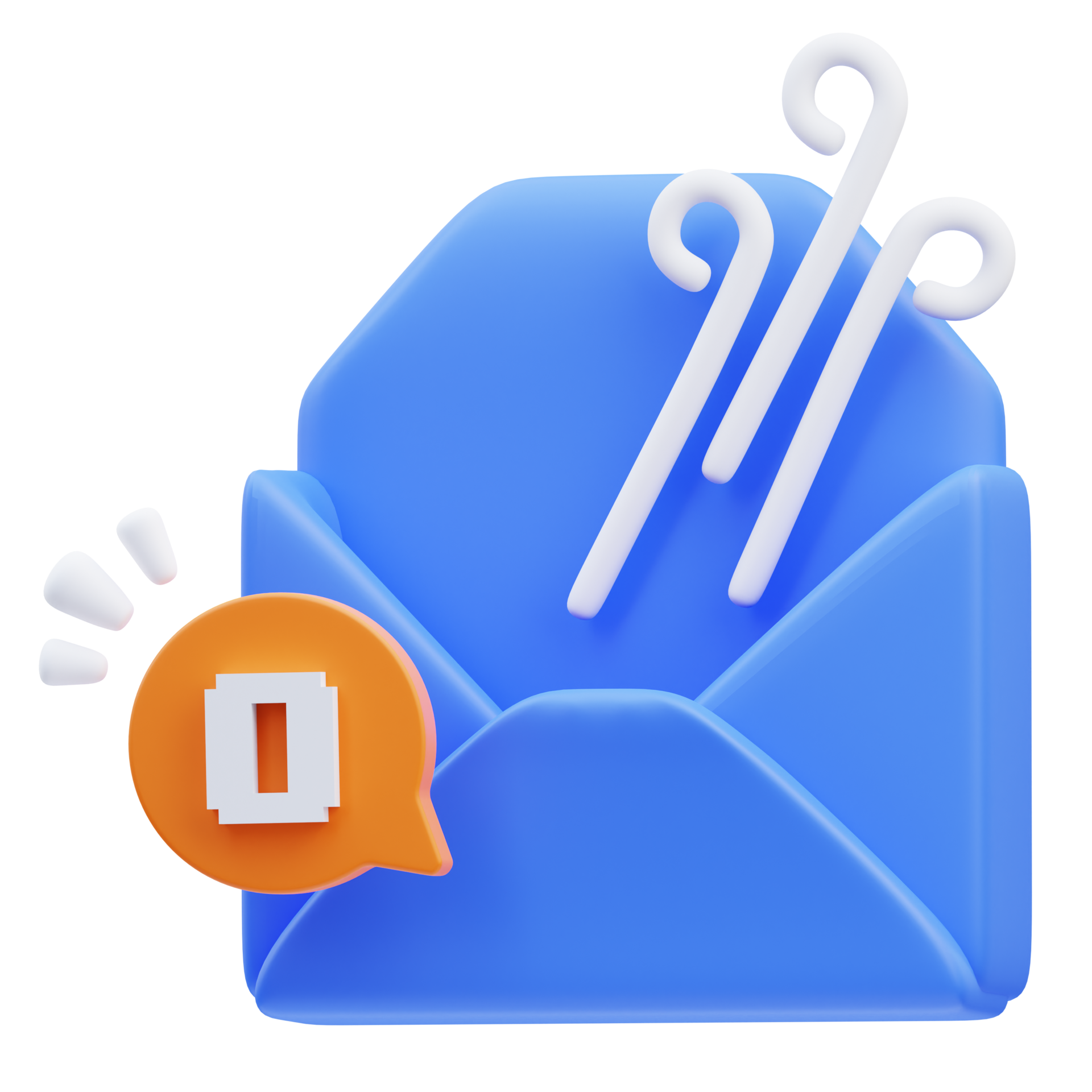 3d empty email cute icon illustration rendering, empty state 10878980 PNG