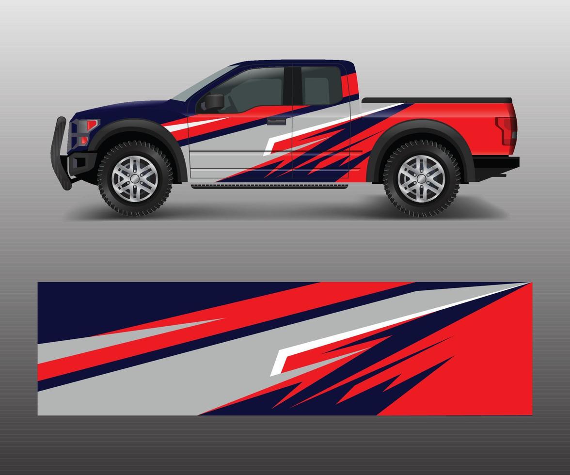 pickup truck graphic vector. abstract shape with grunge design for vehicle vinyl wrap vector