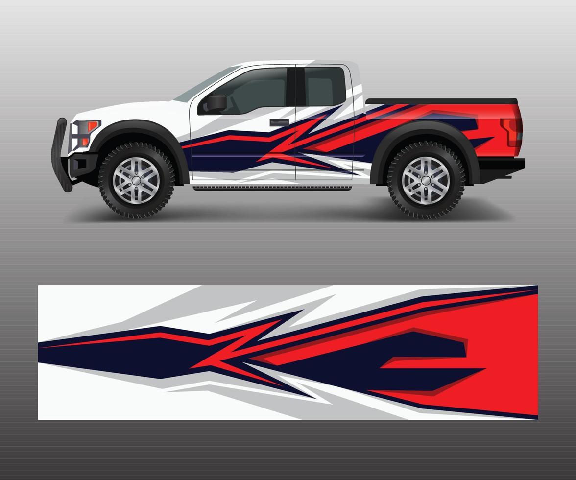 pickup truck graphic vector. abstract shape with grunge design for vehicle vinyl wrap vector