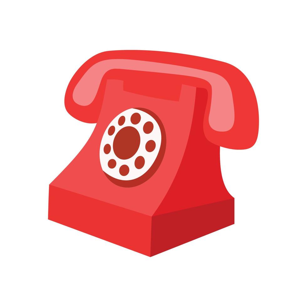 Push button phone classic flat icon on white background vector
