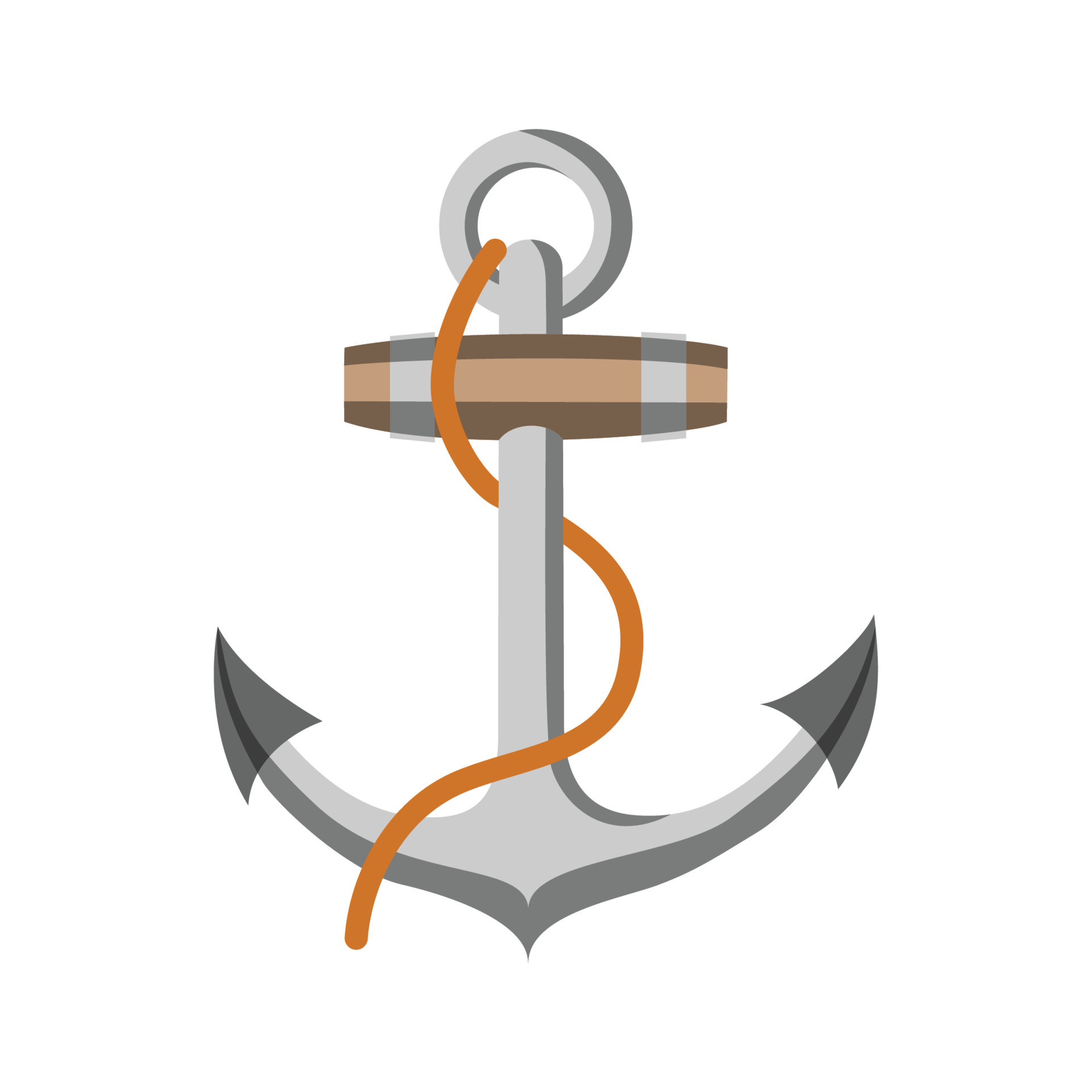 Vector illustration of flat flat line anchor rope wrapped around the anchor  10879041 Vector Art at Vecteezy