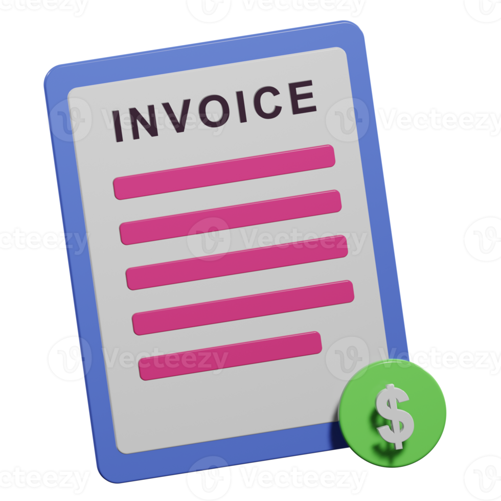 Invoice 3d icon png