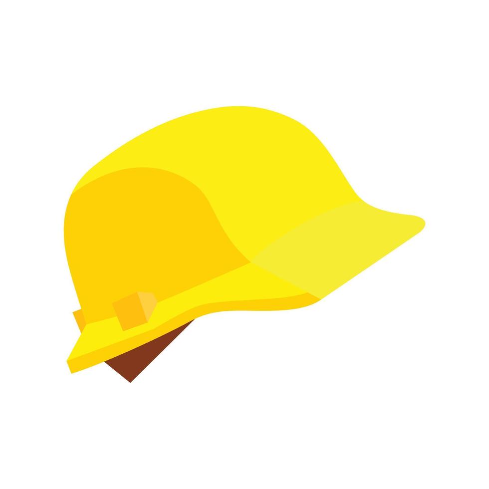 Safety helmet flat style icon on blue background Vector illustration.