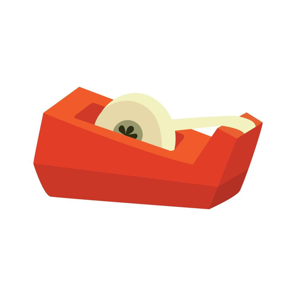 Tape and Tape Dispenser flat vector illustration isolate on a white background