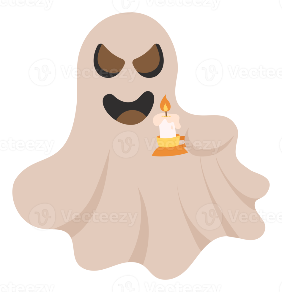 sticker Ghost with candle. Halloween png