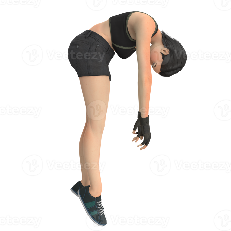 Frau in einem Kleid 3D-Rendering isoliert auf weißem Hintergrund png