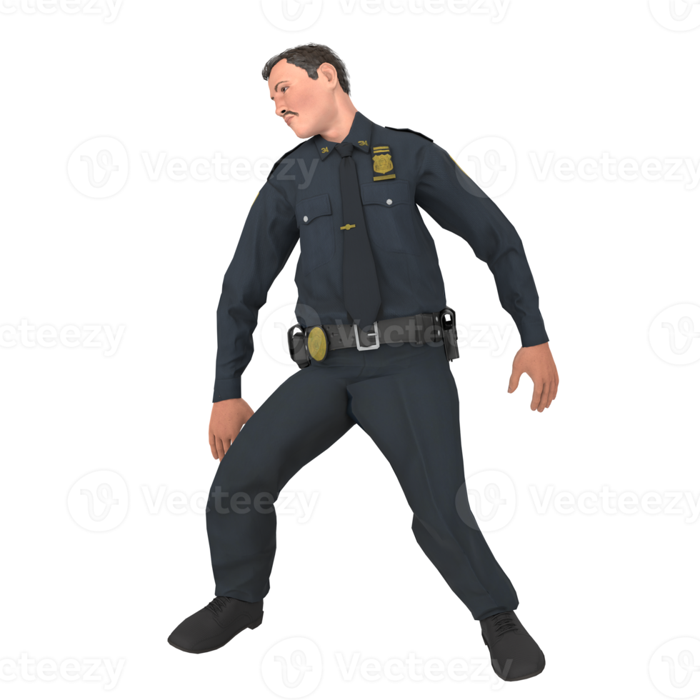 oficial de policía hombre modelado 3d png