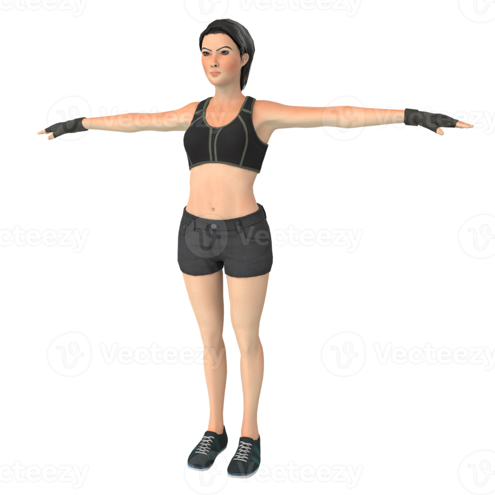 mujer en un vestido 3D rendering aislado sobre fondo blanco. png