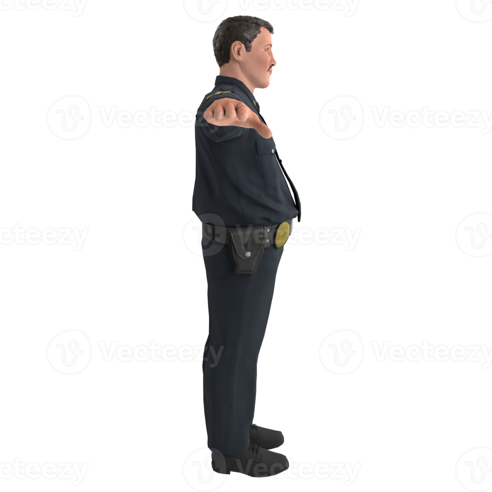 oficial de policía hombre modelado 3d png