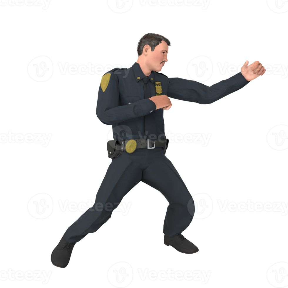 oficial de policía hombre modelado 3d png