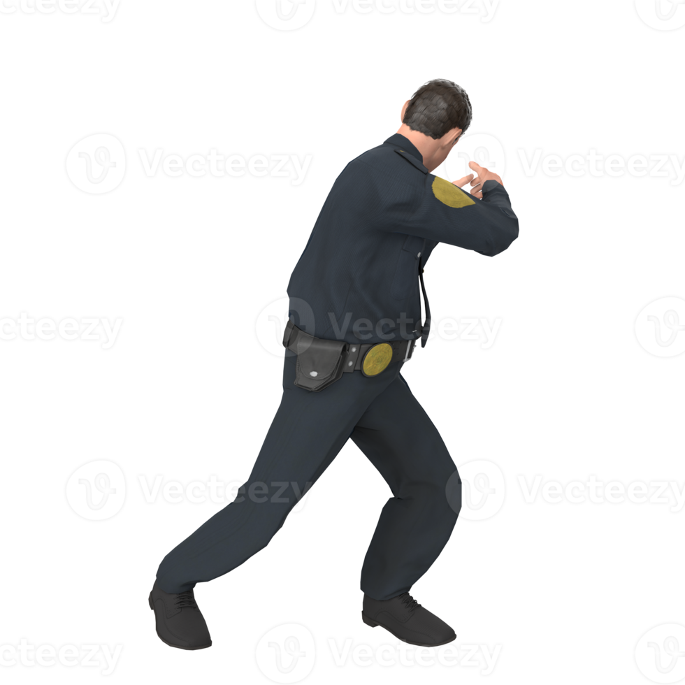 Police officer man 3d modelling png