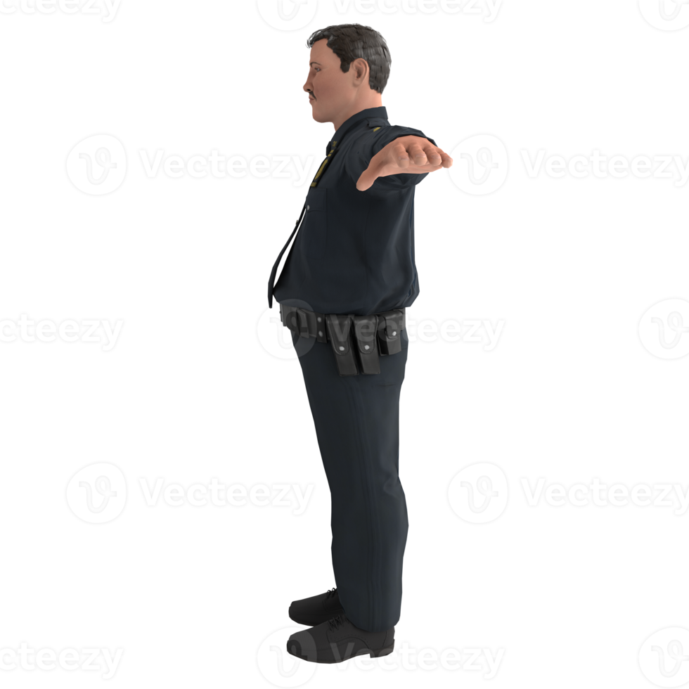 oficial de policía hombre modelado 3d png