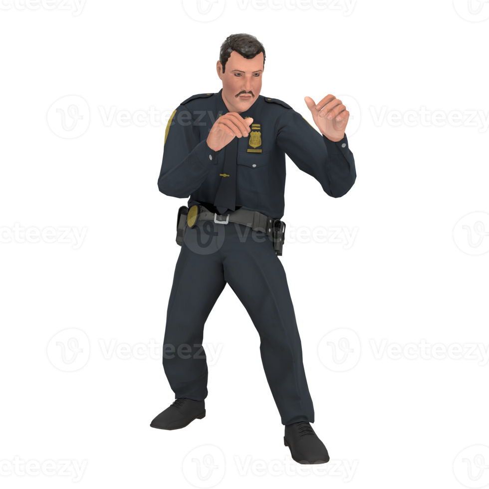 policier homme modélisation 3d png