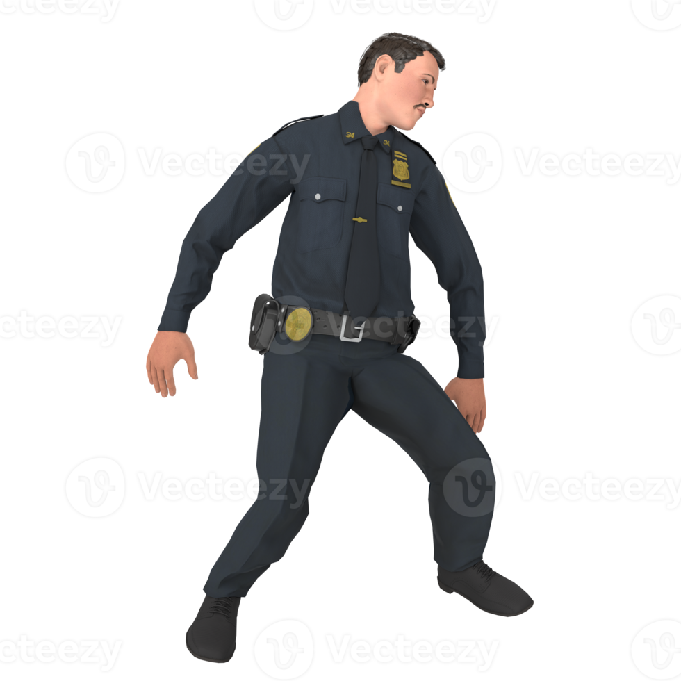 Police officer man 3d modelling png