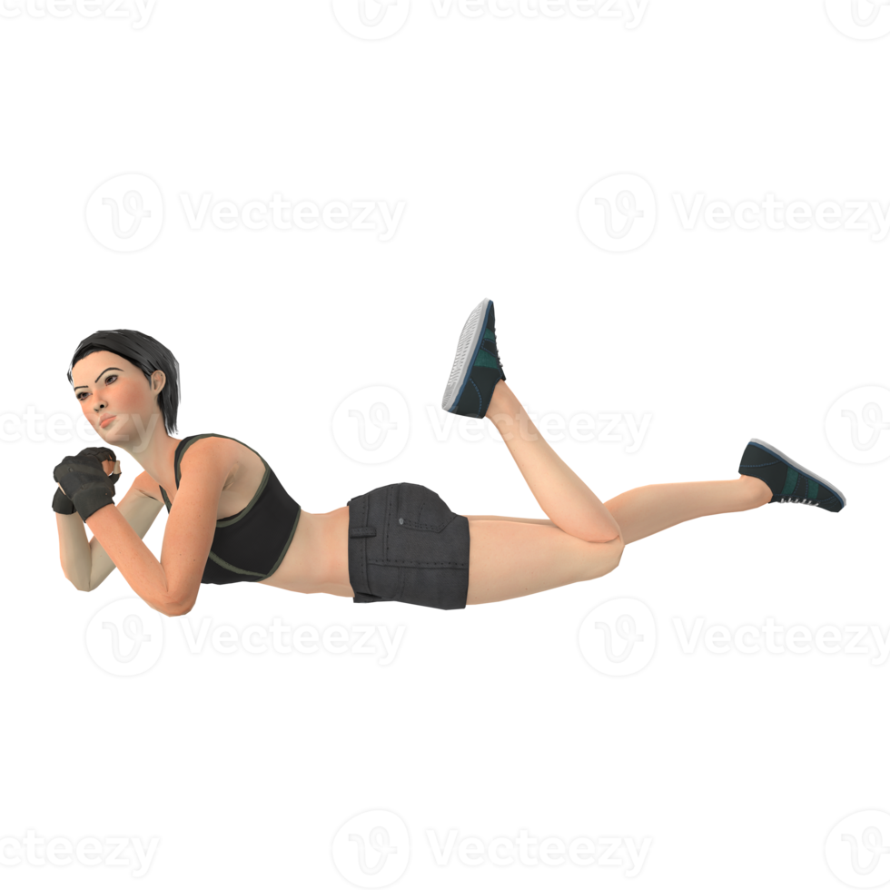 fitness femme modélisation 3d png