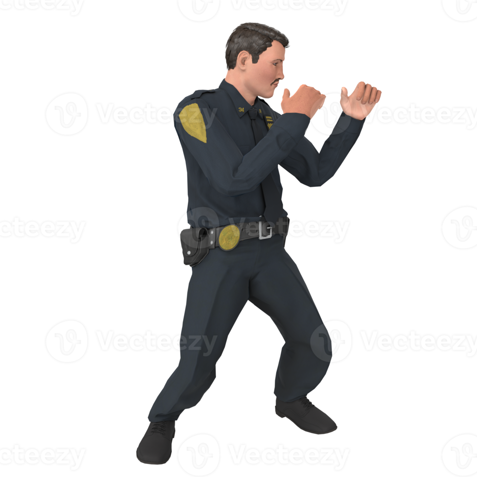 oficial de policía hombre modelado 3d png