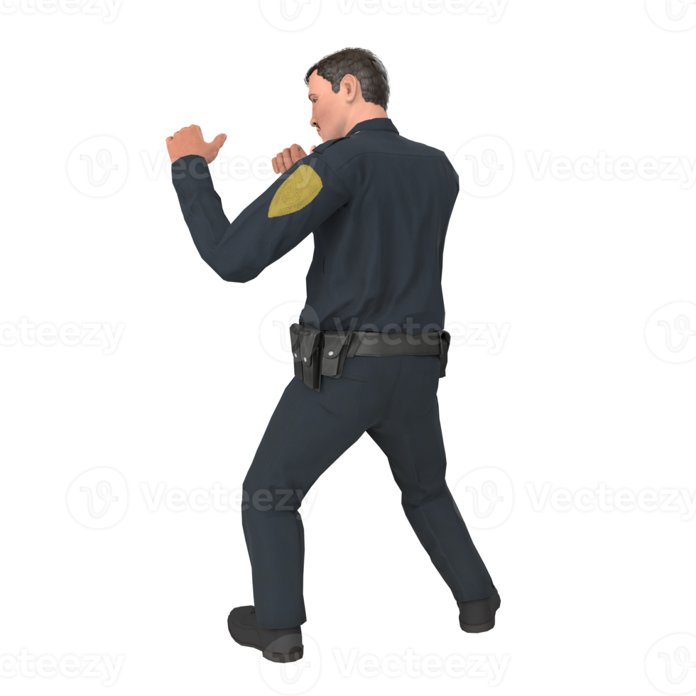 policier homme modélisation 3d png