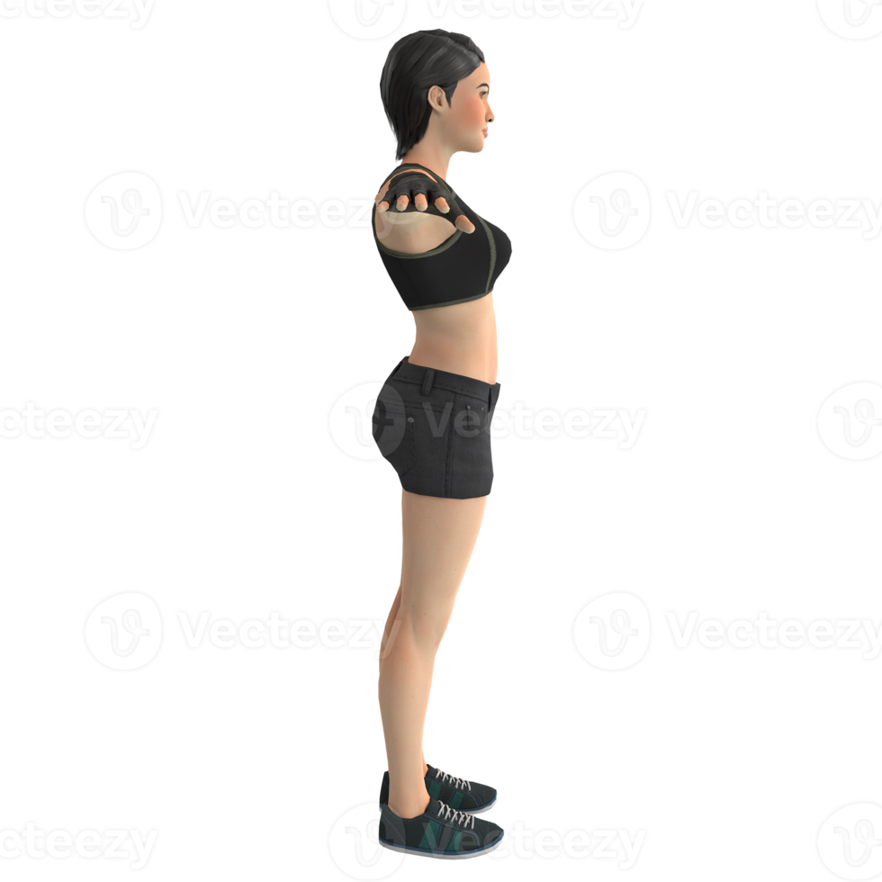 Fitness Frau 3D-Modellierung png