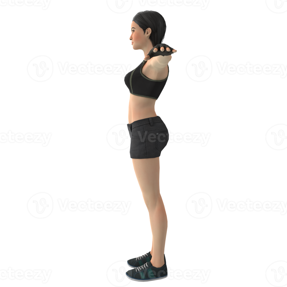 fitness femme modélisation 3d png