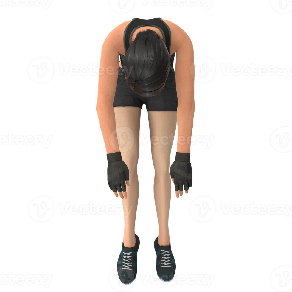 Fitness woman 3d modelling png