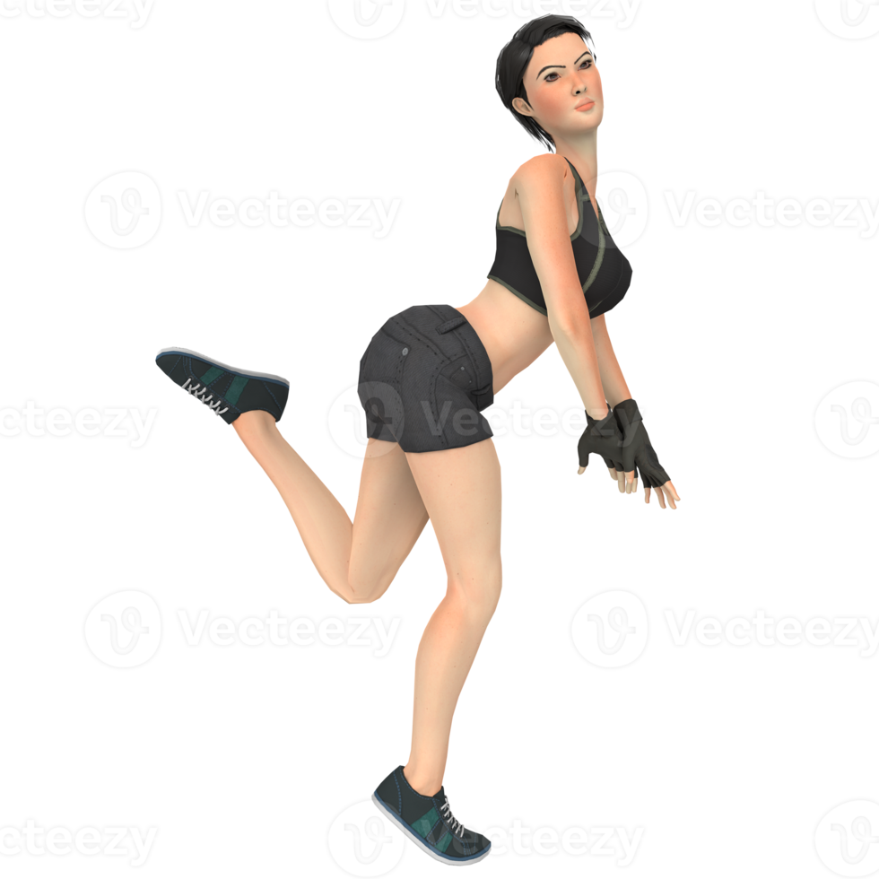 Fitness woman 3d modelling png