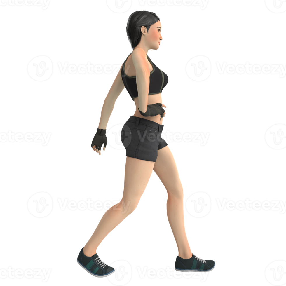 fitness donna 3d modellazione png