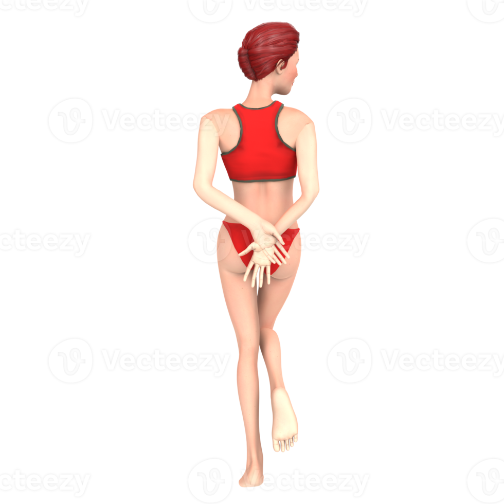 rood bikini meisje 3d illustratie png