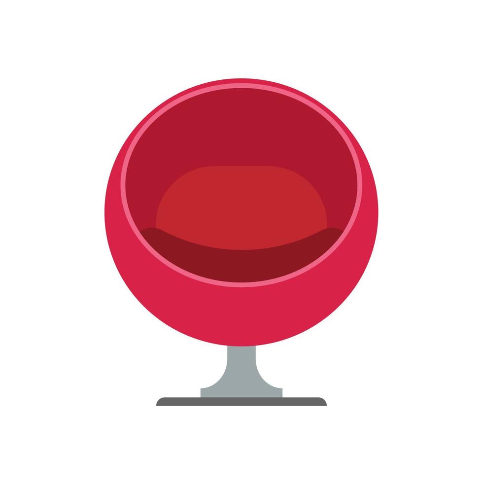 huevo silla muebles rojos diseño interior ilustración. sillón vector icono estilo de decoración contemporánea. bola de decoración