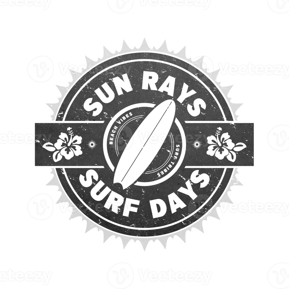Sun Rays Surf Days Retro Surfing Graphic png