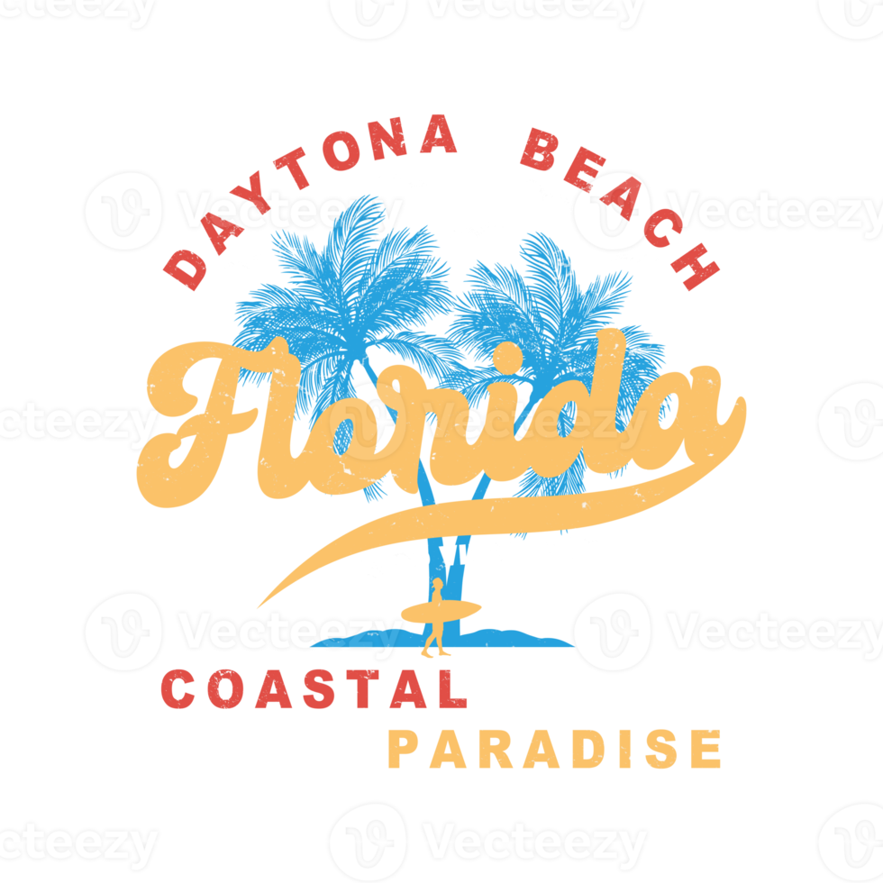 Daytona strand florida retro surfing grafisk png