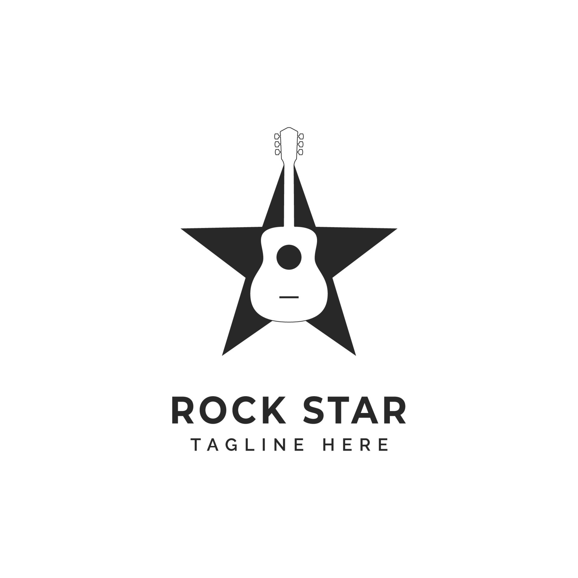 Rock Star Guitar Logo Design Vector Illustration 10879762 Vector Art at Vecteezy