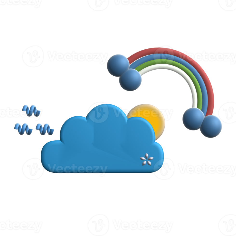 Blue Sky and Rainbow 3D png