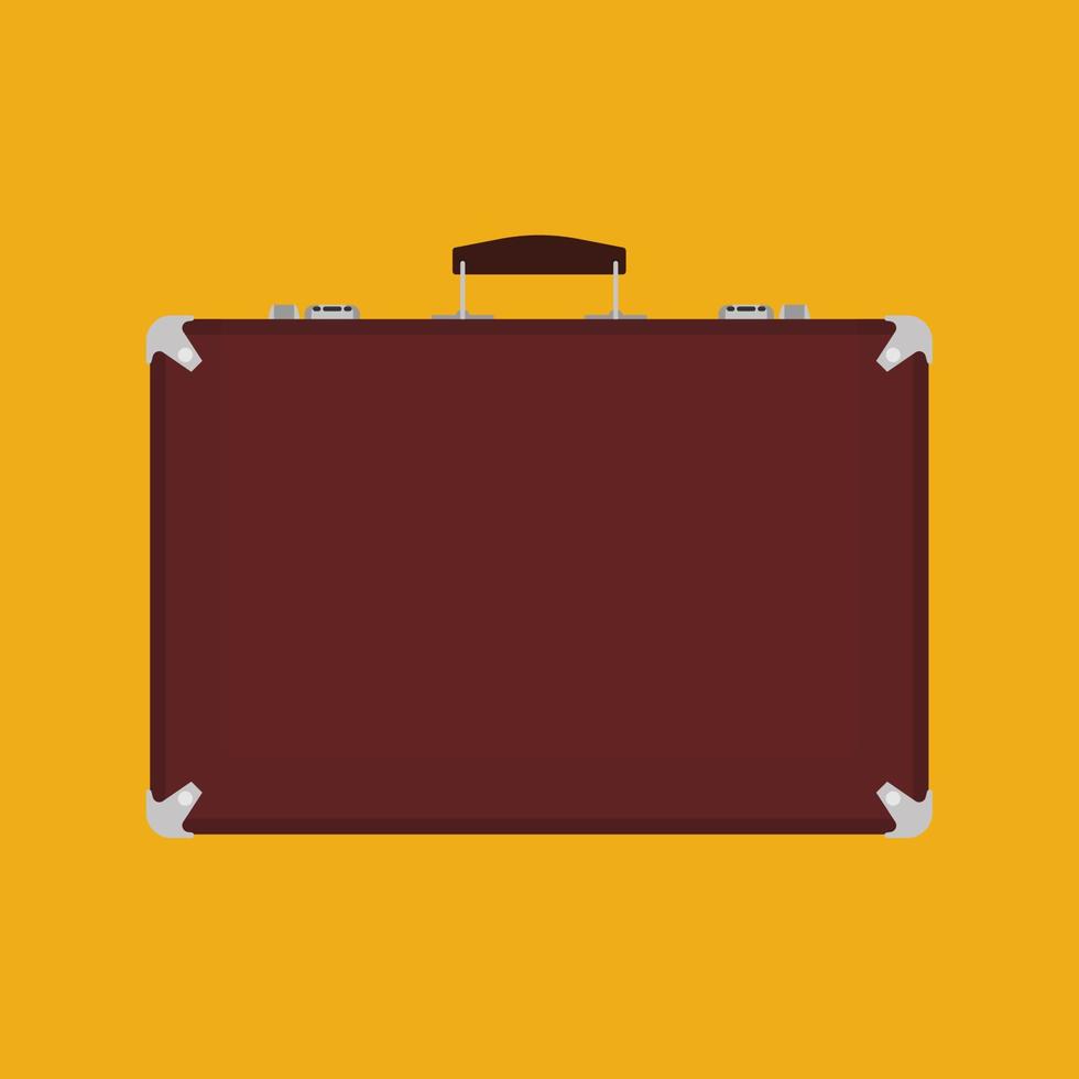 Suitcase travel front view vector icon.